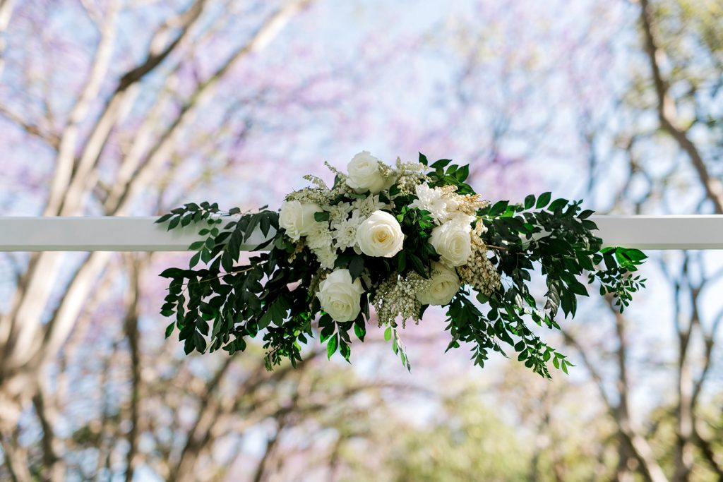 Wedding arbour florals