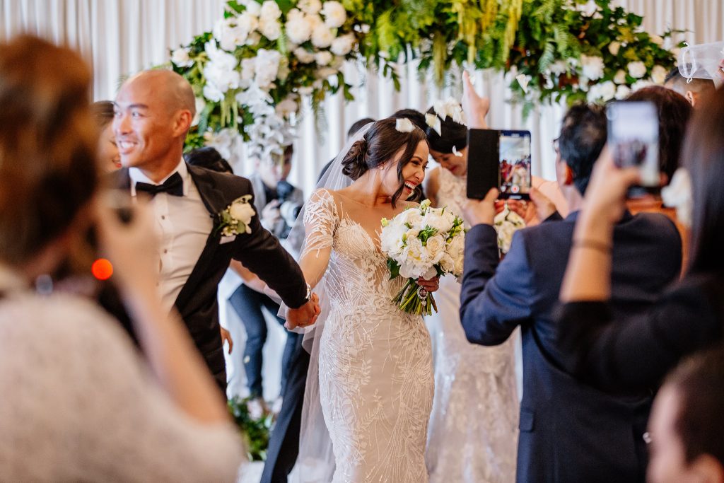 Victoria Park wedding marquee ceremony