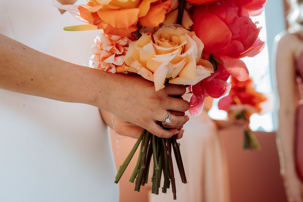 peach wedding flowers