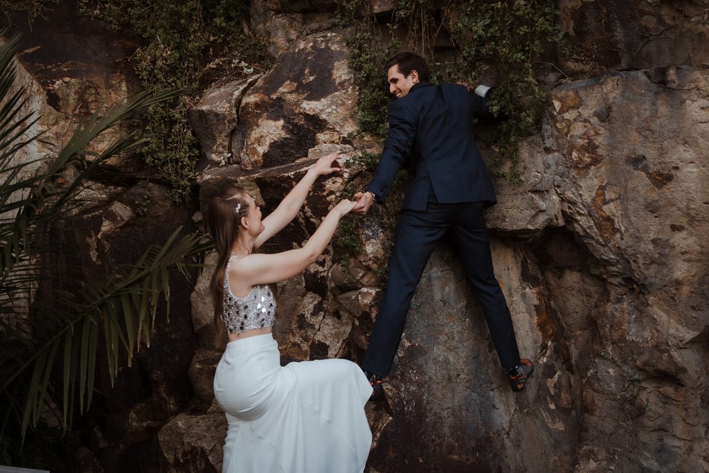 rock climbing wedding