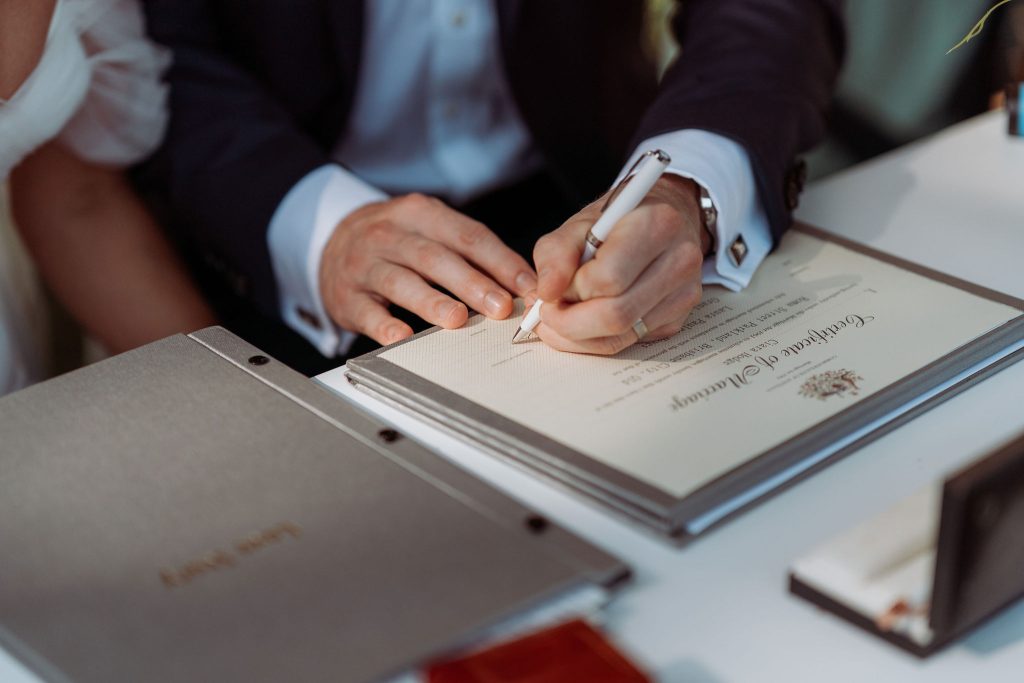 wedding signing 