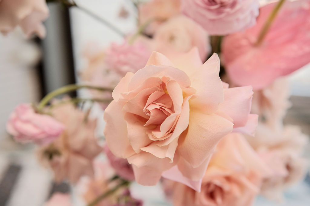 pink wedding flowers