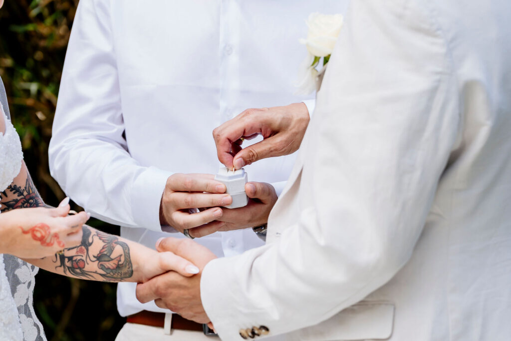 presenting wedding rings