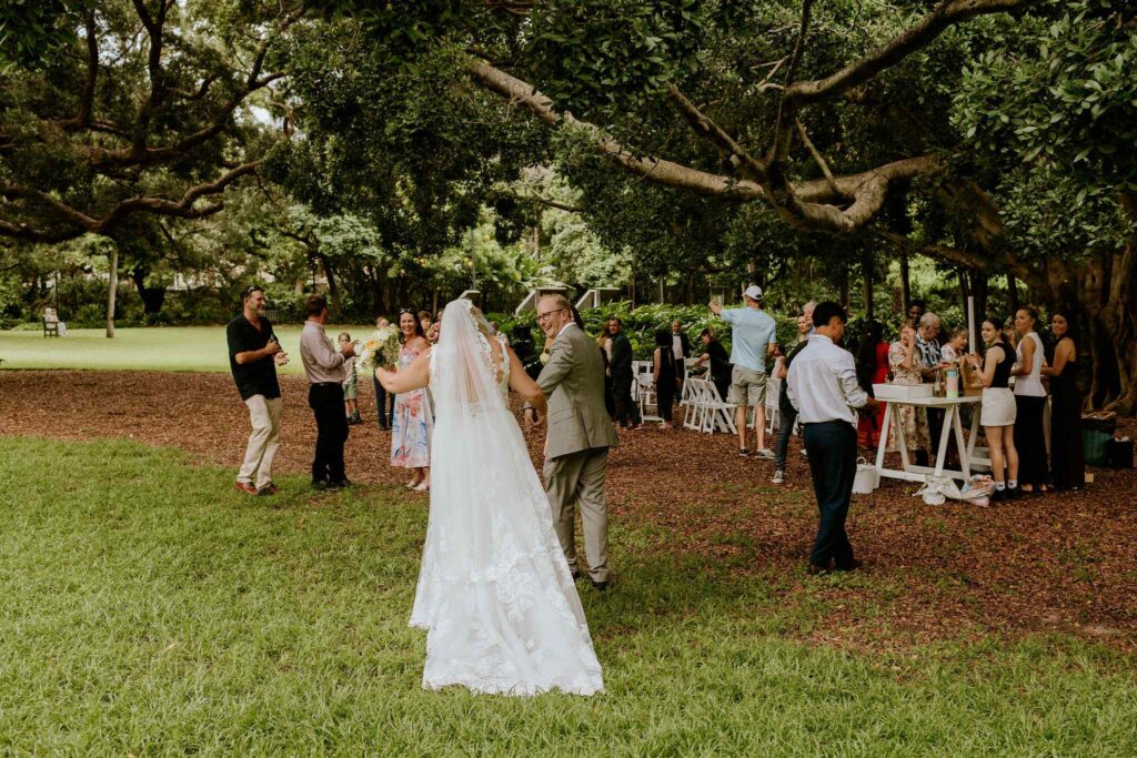 bride and groom wedding cocktail hour