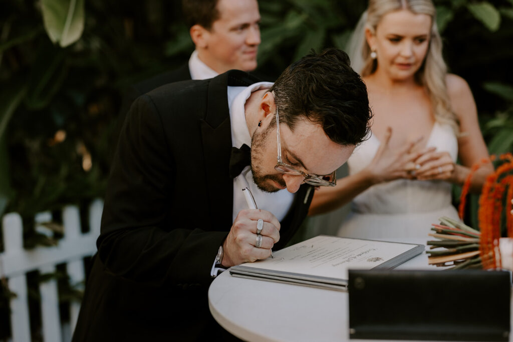 legal paperwork at a wedding