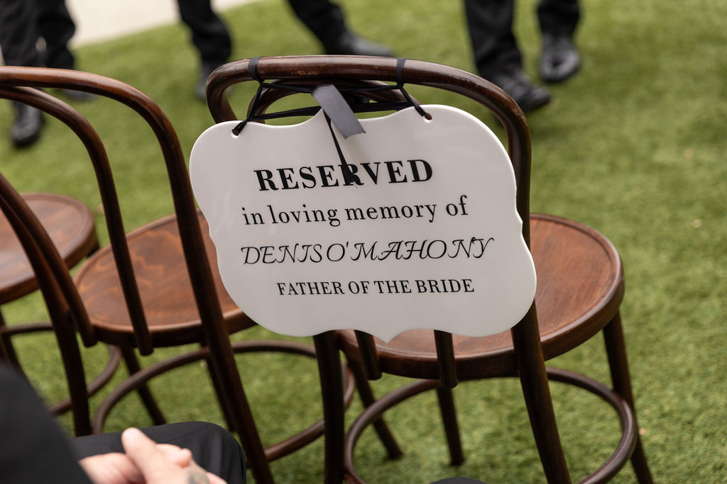 Reserved memory seat sign