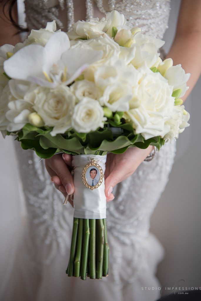 wedding bouquet with memory charm